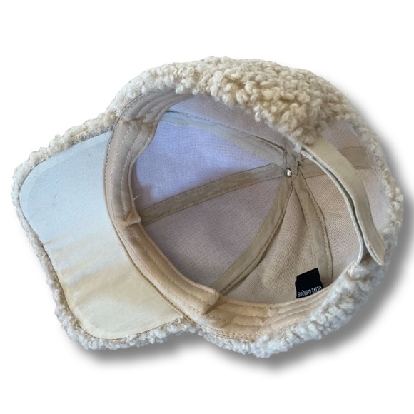 Shearling Baseball Cap by Olive & Pique Natural Color Teddy Bear Sherpa Hat - Picture 3 of 8